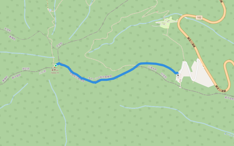 藻琴山登山道（スカイライン遊歩道） walking route map in Koshimizu