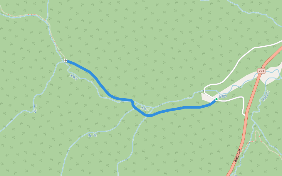 滝上本流林道 walking route map in Takinoue
