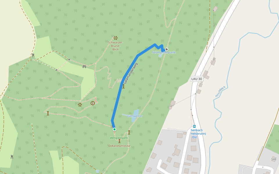 Salamanderweg walking route map in Pommelsbrunn
