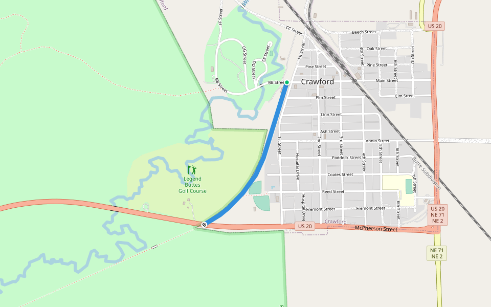White River Trail walking route map in Crawford