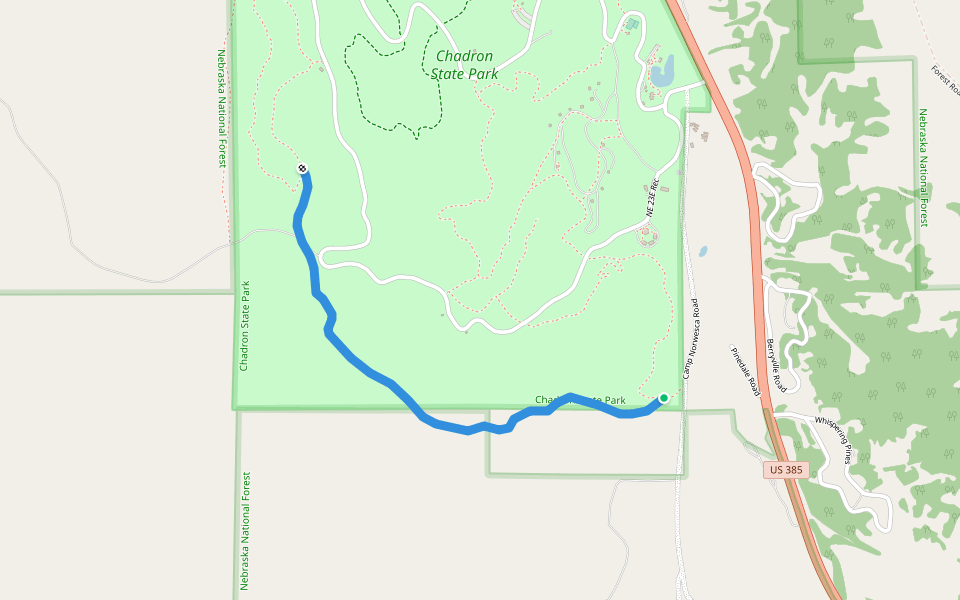 Norwesca Trail walking route map in Chadron