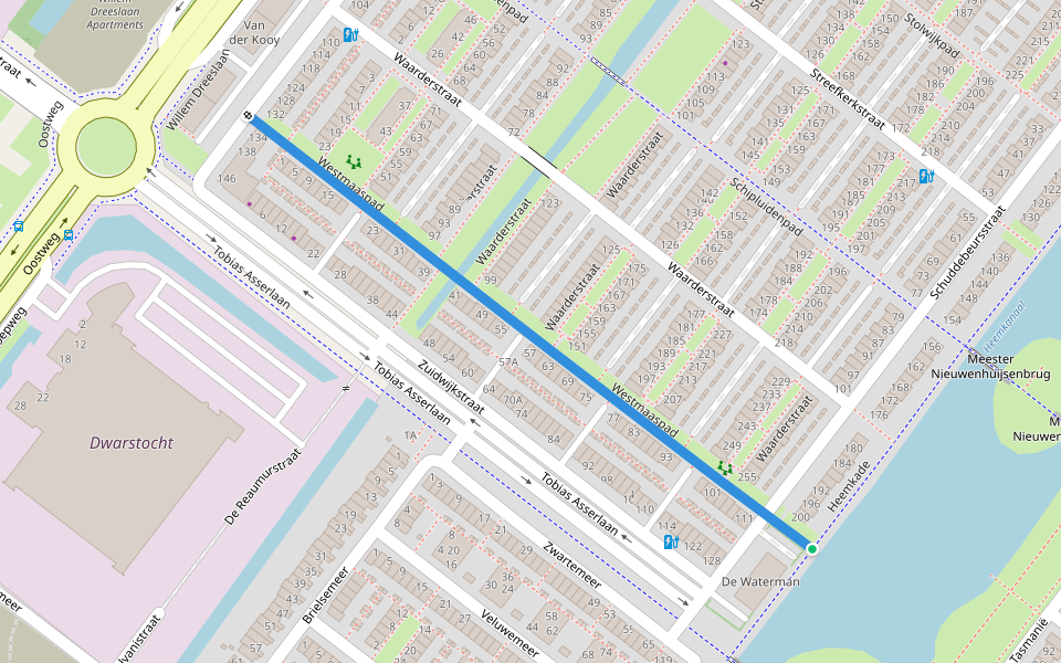Westmaaspad walking route map in Zoetermeer