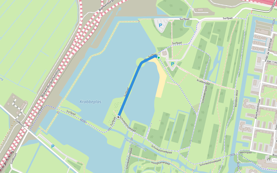 Surfpad walking route map in Vlaardingen