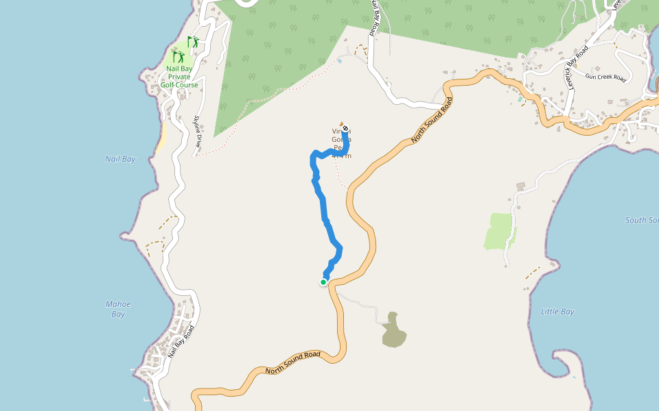 Gorda Peak Main Trail walking route map in Spanish Town