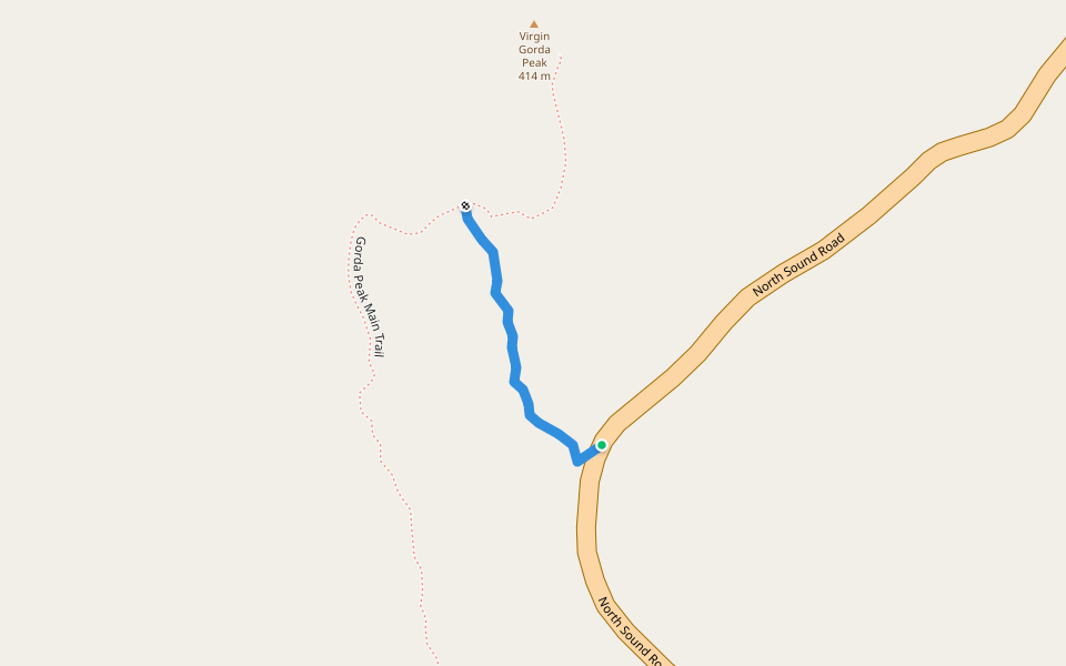 Gorda Peak Steep Trail walking route map in Spanish Town