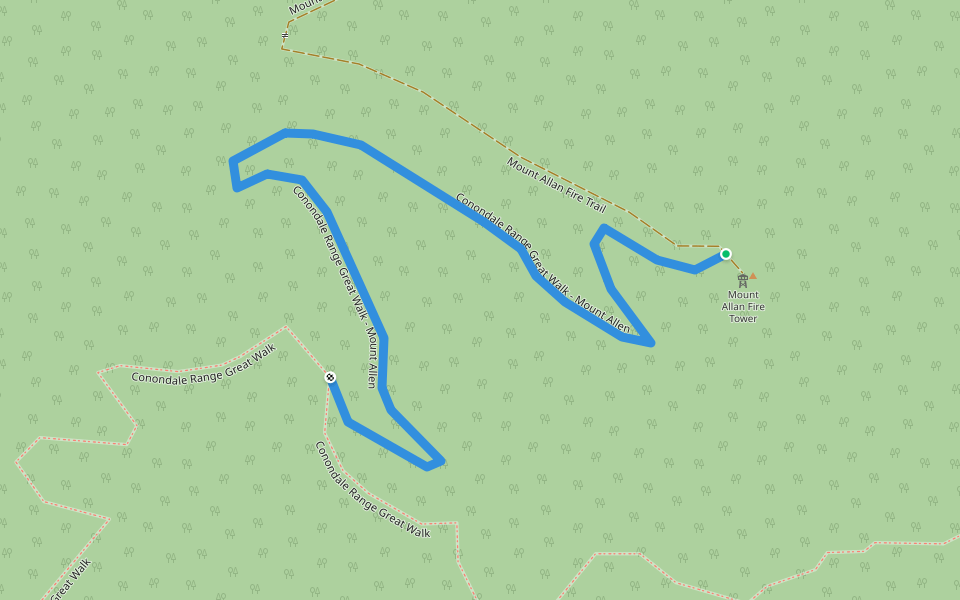 Conondale Range Great Walk - Mount Allen walking route map in Kenilworth