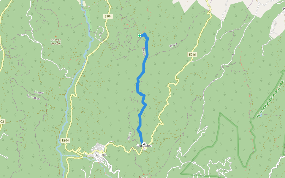 E4 Figardou Kalo Chorio walking route map in Kalo Chorio