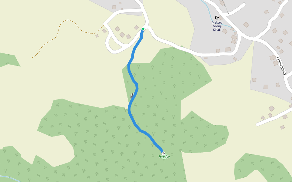 Gaj walking route map in Kikači