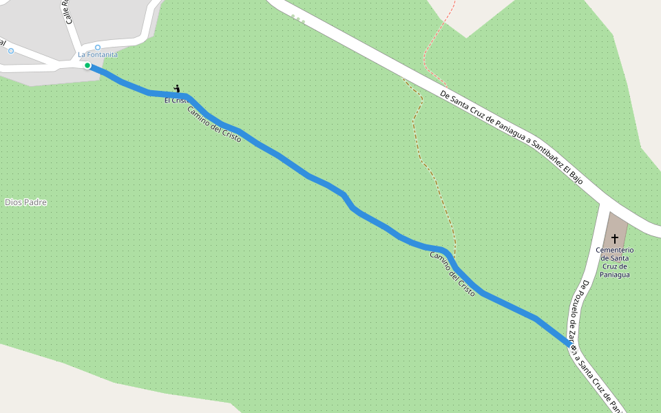 Camino del Cristo walking route map in Santa Cruz de Paniagua