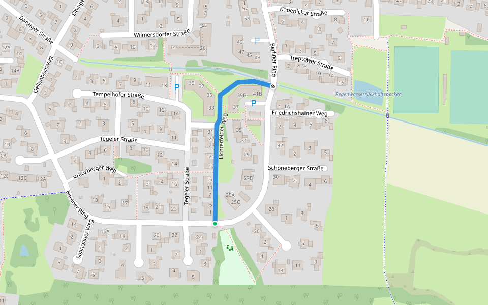 Lichterfelder Weg walking route map in Bad Bentheim