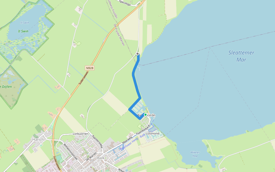 Warrensterwei walking route map in Balk