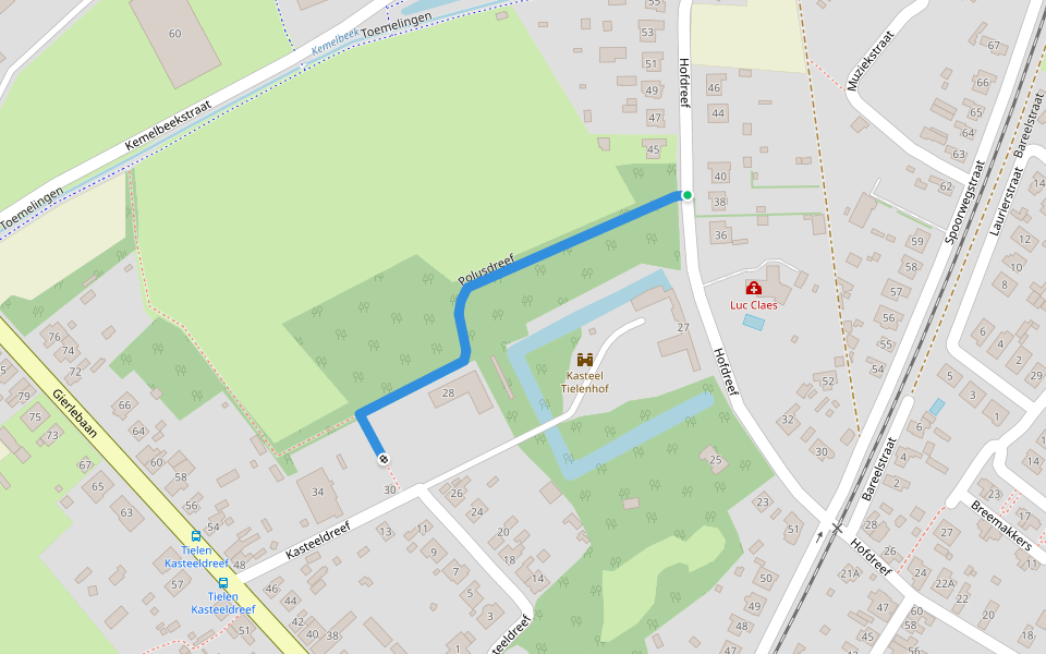Polusdreef walking route map in Kasterlee