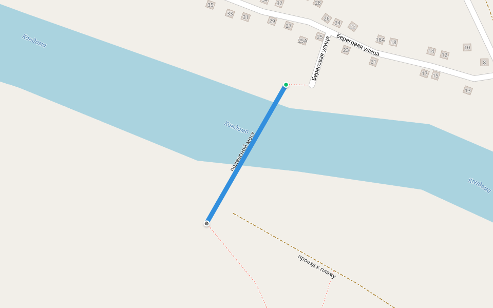 подвесной мост walking route map in Ashmarino