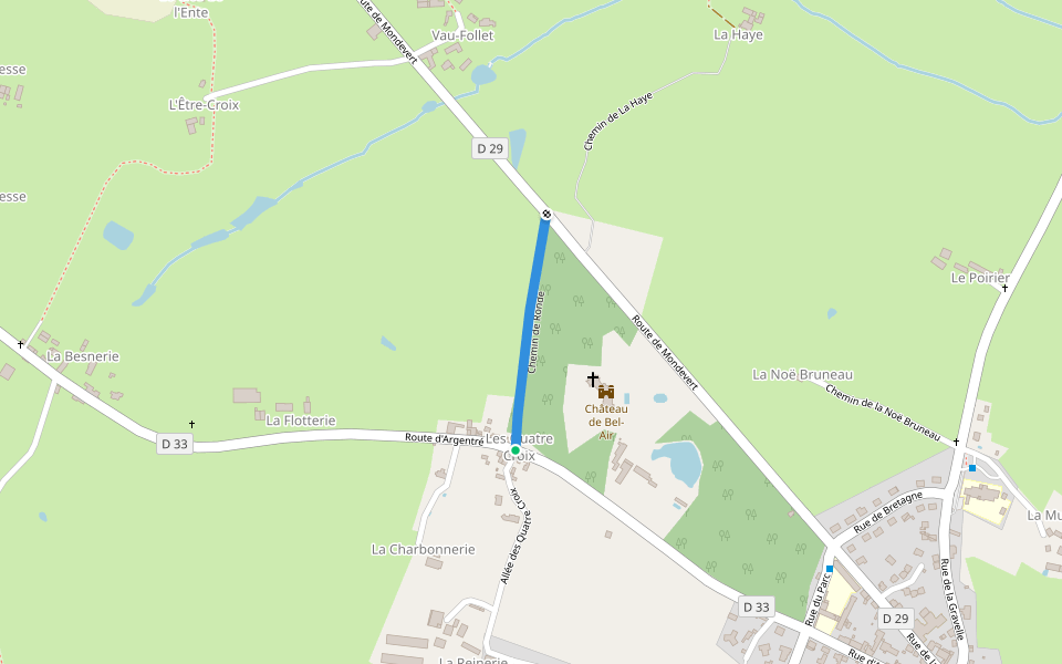 Chemin de Ronde walking route map in Le Pertre