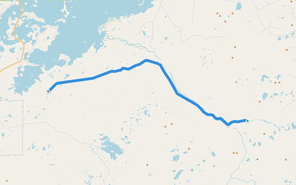 T'Railway walking route map in Buchans Junction