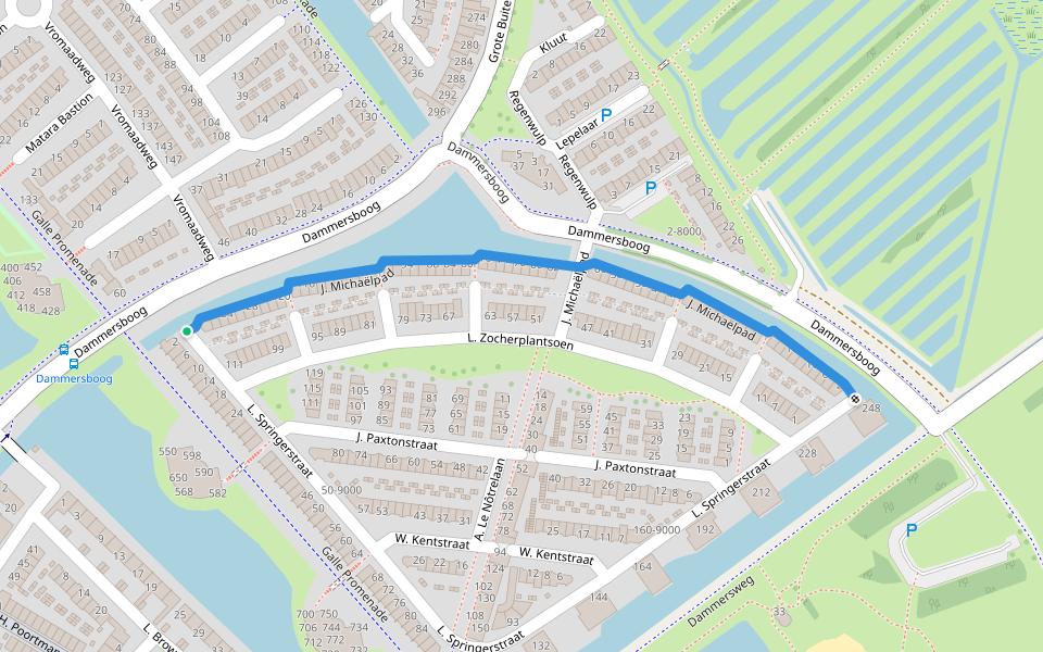 J. Michaëlpad walking route map in Velserbroek