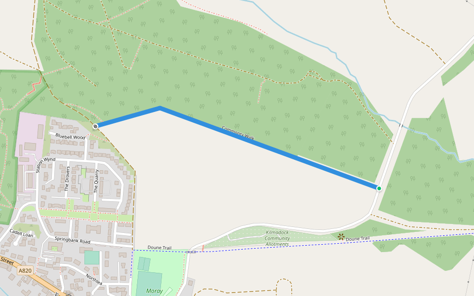 Commonty Walk walking route map in Argaty