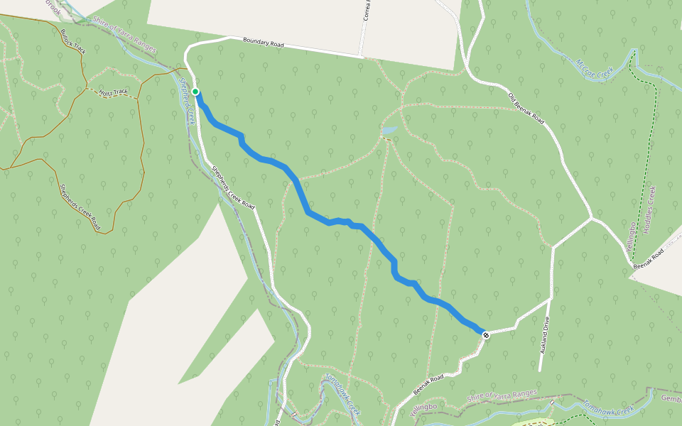 Manna Gum Track walking route map in Yellingbo