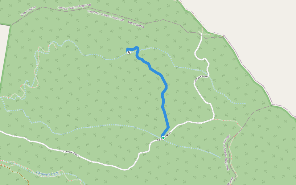 Auraucaria Falls Trail walking route map in Goomburra