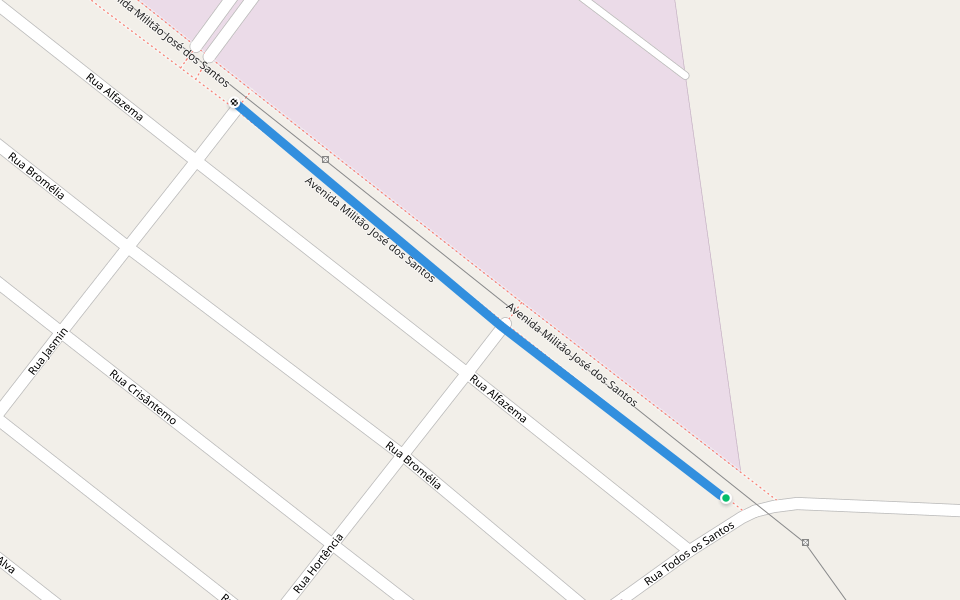 Estrada Feijão Bravo walking route map in Janaúba