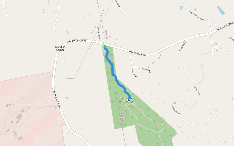 Kennard Trail walking route map in Bedford