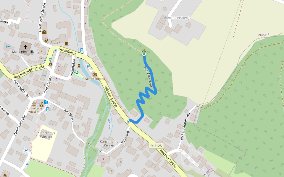 Zick-Zack-Weg walking route map in Wiesent