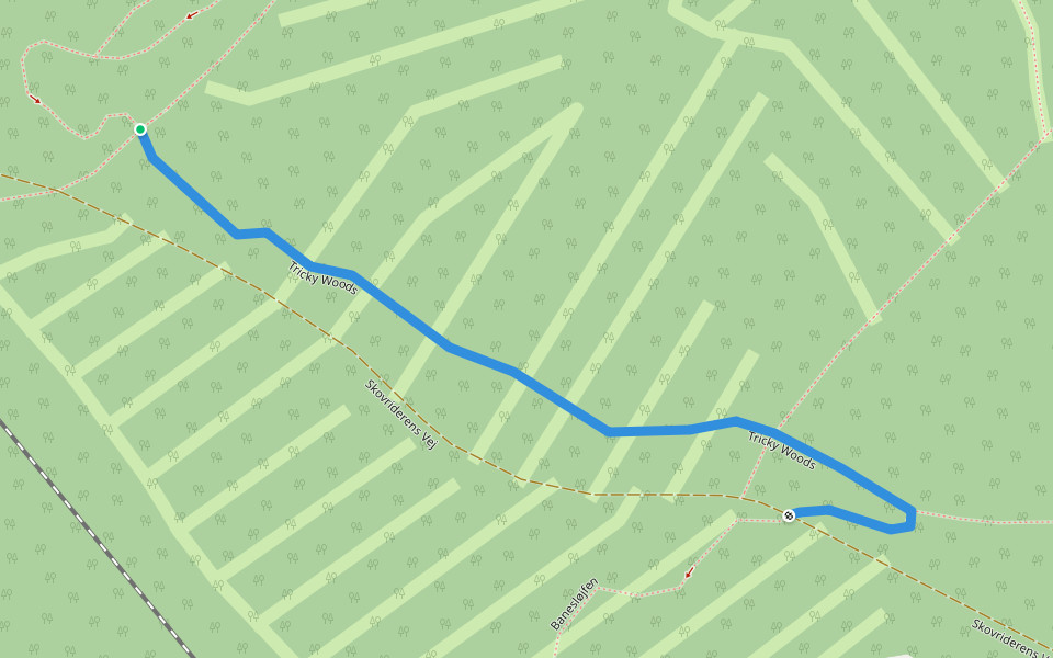 Tricky Woods walking route map in Silkeborg
