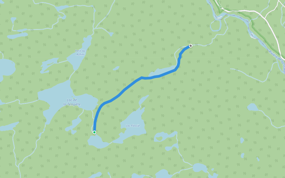 Portage Godbout walking route map in Baie-Trinité