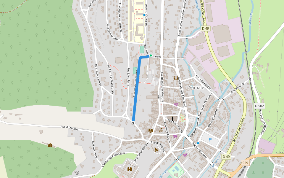 Chemin des Remparts walking route map in Aumale
