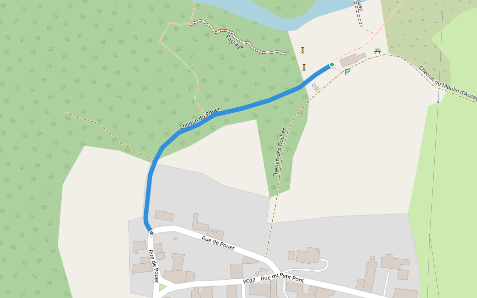 Chemin du Pouet walking route map in Argentonnay