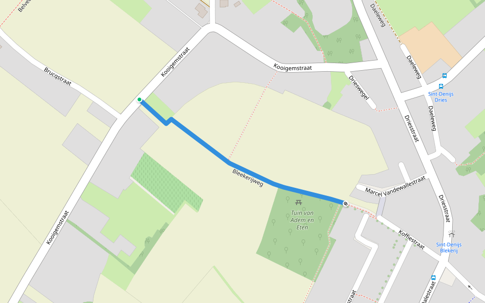 Bleekerijweg walking route map in Zwevegem