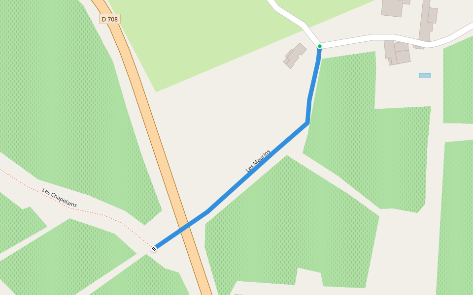 Les Maurins walking route map in Saint-André-et-Appelles