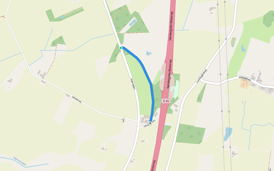 Oksevejen walking route map in Aabenraa