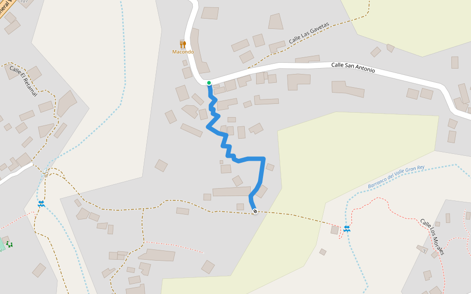 Calle Lomo del Balo walking route map in Valle Gran Rey
