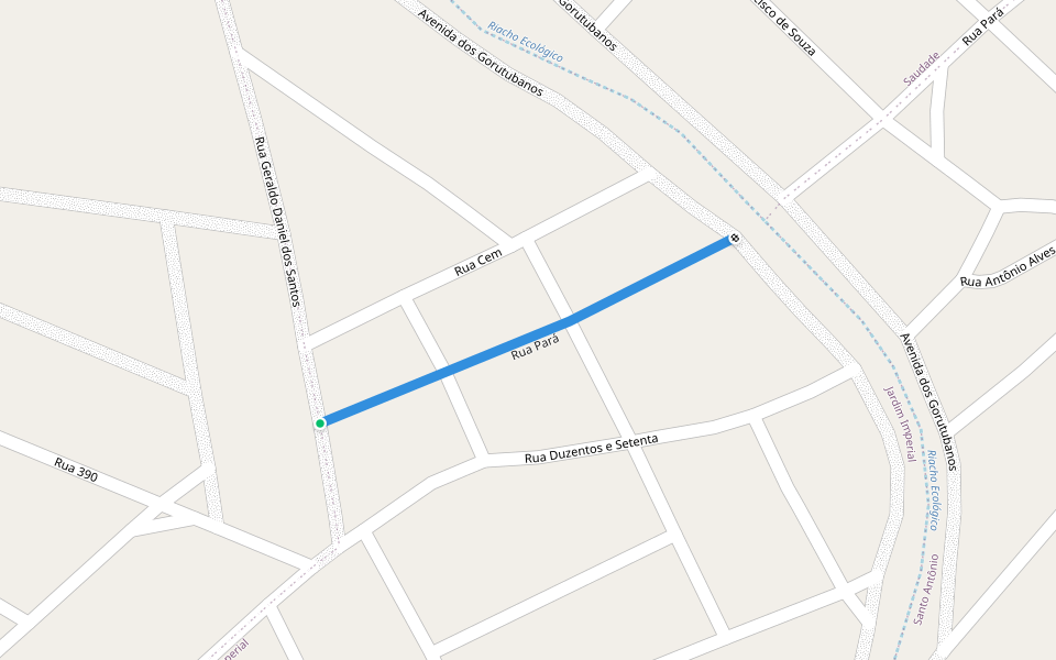 Rua Pará walking route map in Janaúba