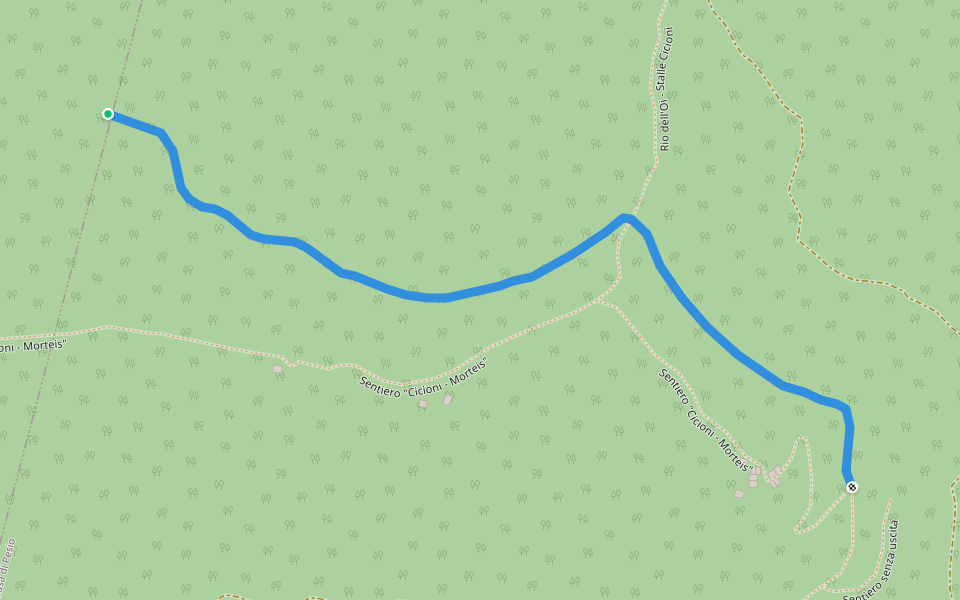 Pista forestale walking route map in San Bartolomeo