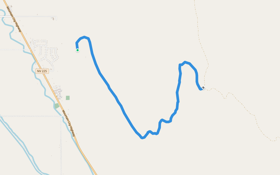 Cleveland Trail walking route map in Owyhee