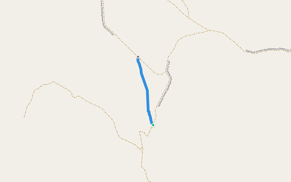 National Forest Development Road 019 Trail walking route map in Owyhee