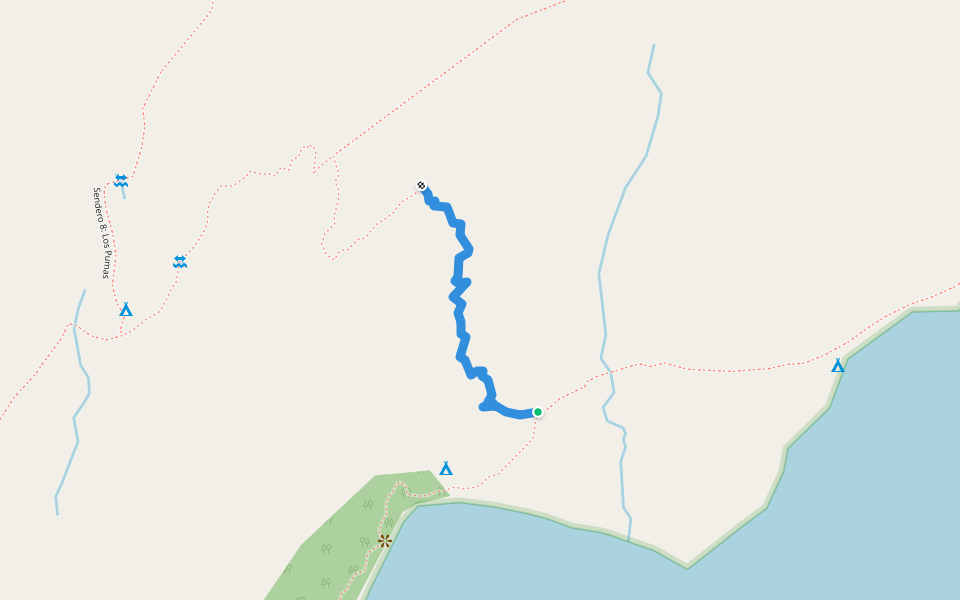 Sendero 4: Los Ciruelos walking route map in El Hungaro