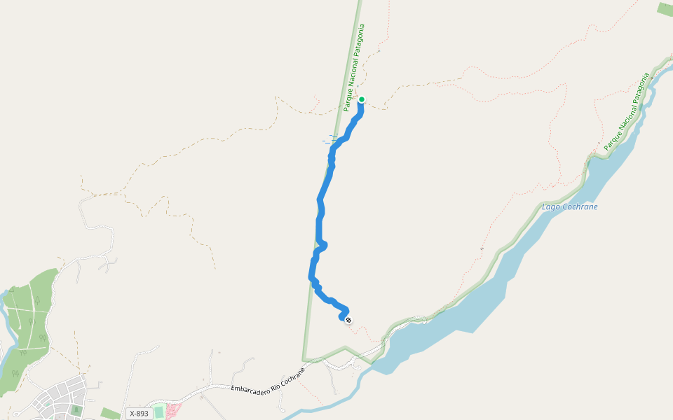 Sendero 1: Las Aguilas walking route map in Cochrane