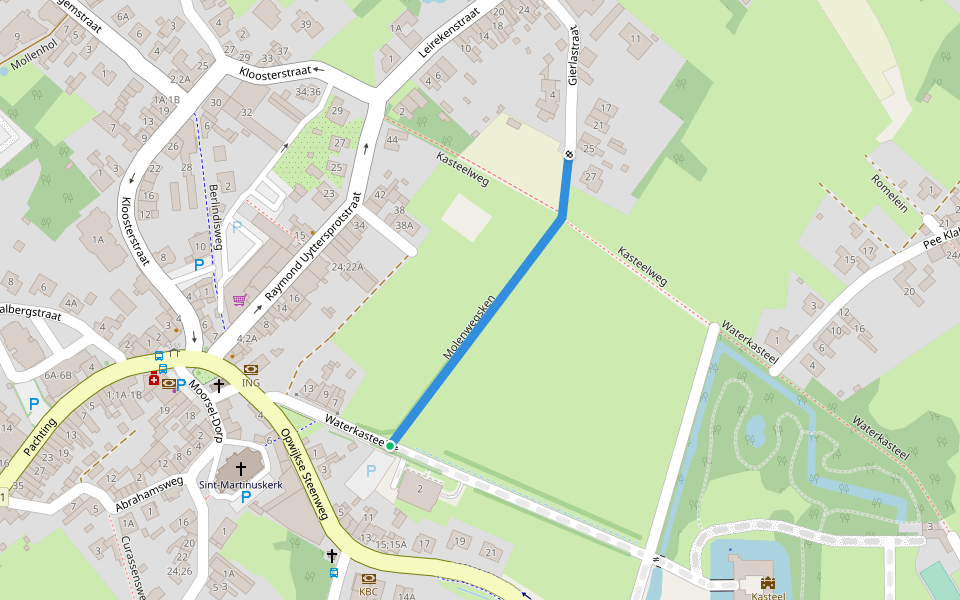 Molenwegsken walking route map in Affligem