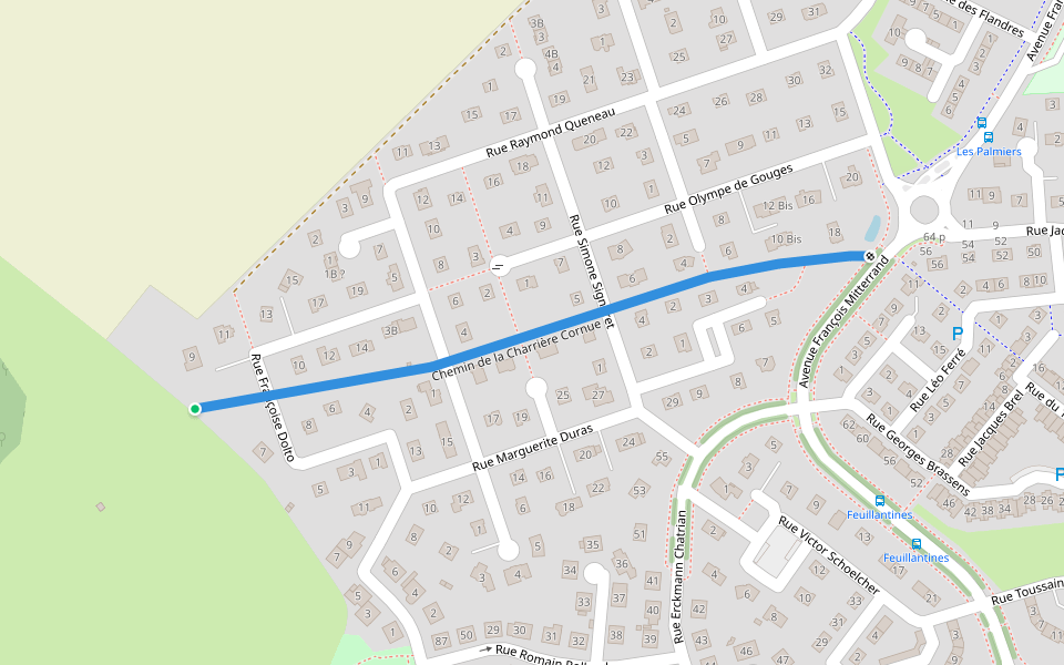 Chemin de la Charrière Cornue walking route map in Blainville-sur-Orne