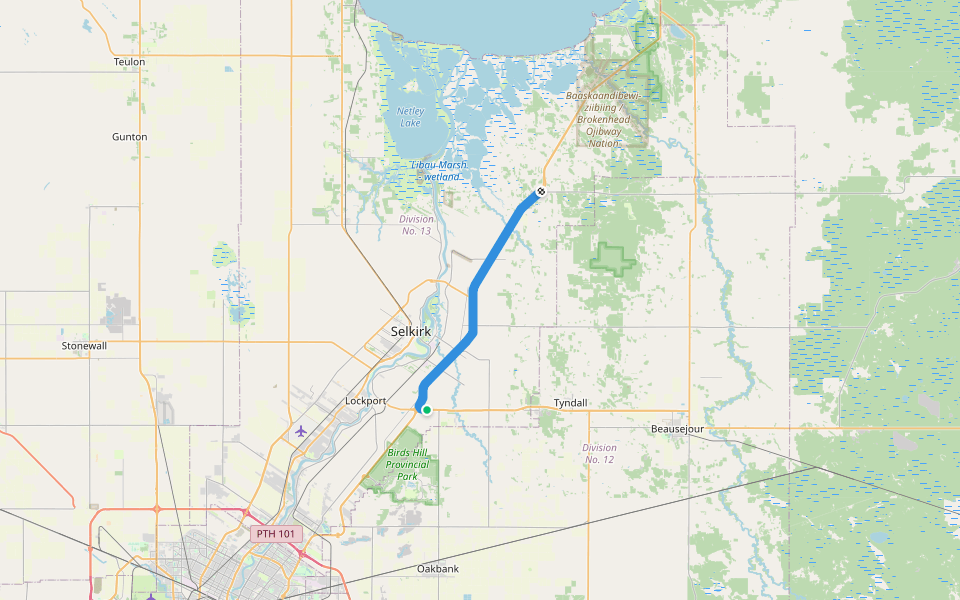 Snoman Trail walking route map in East Selkirk