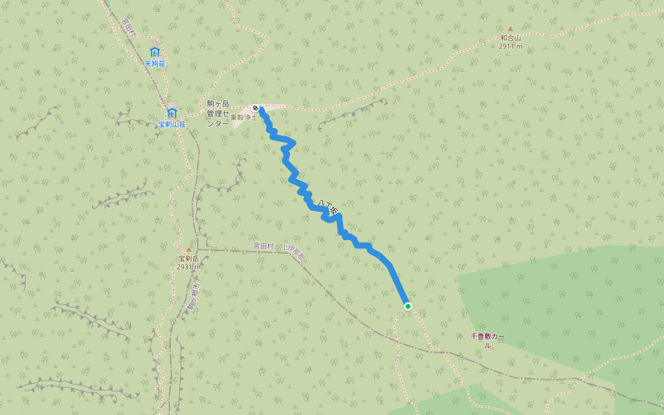 八丁坂 walking route map in Miyada