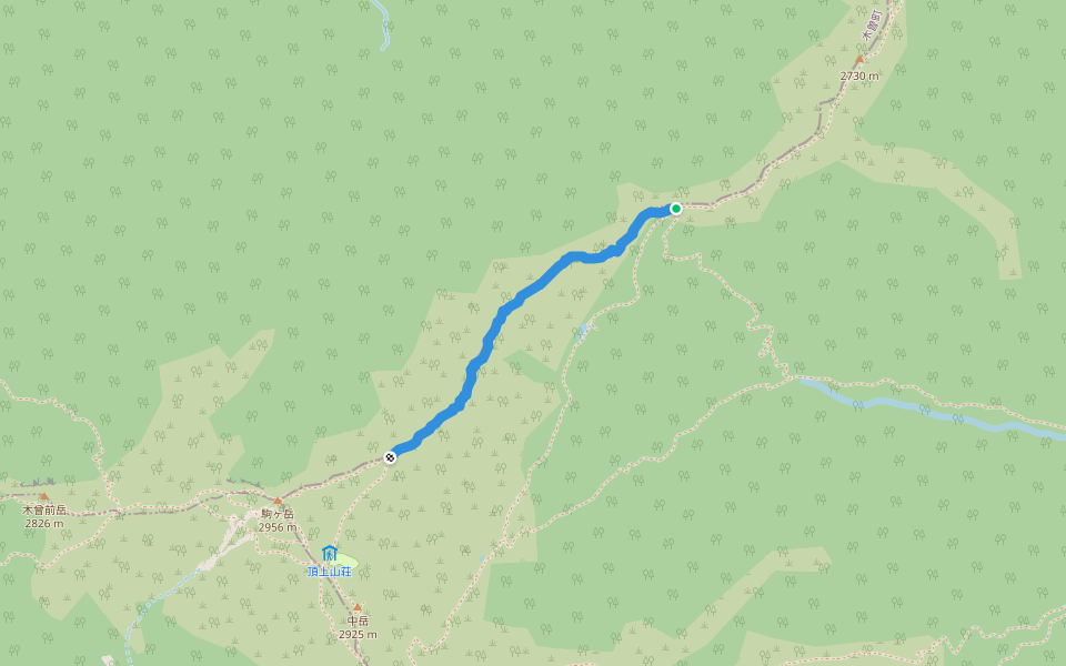馬の背 walking route map in Miyada