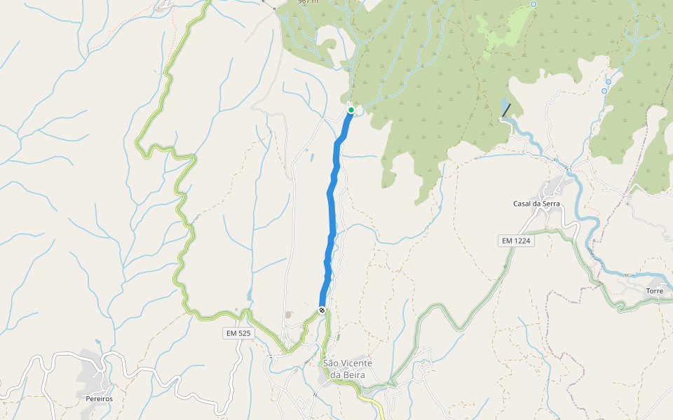 Caminho de Nossa Senhora da Orada walking route map in Covilhã