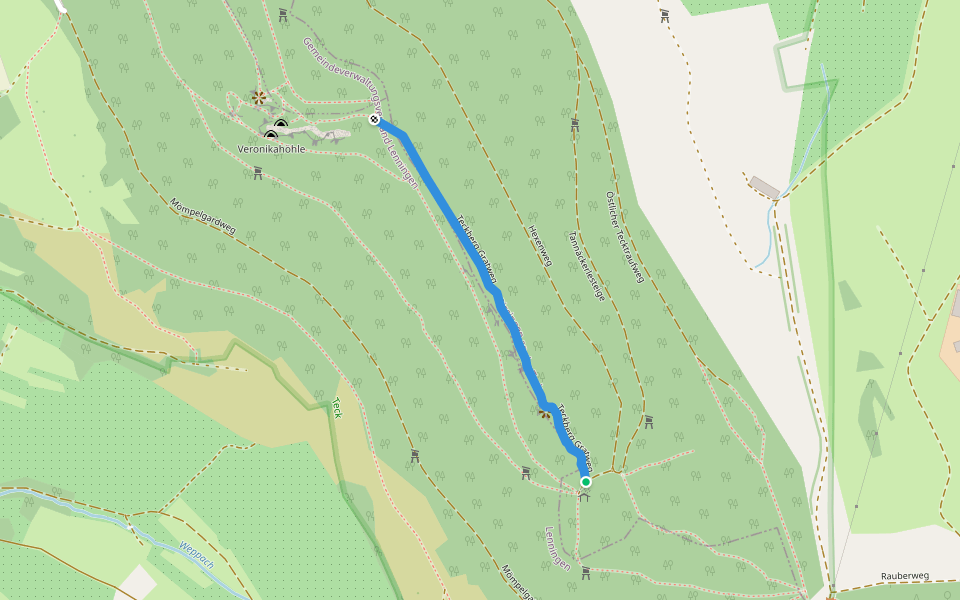 Teckberg Gratweg walking route map in Bissingen an der Teck