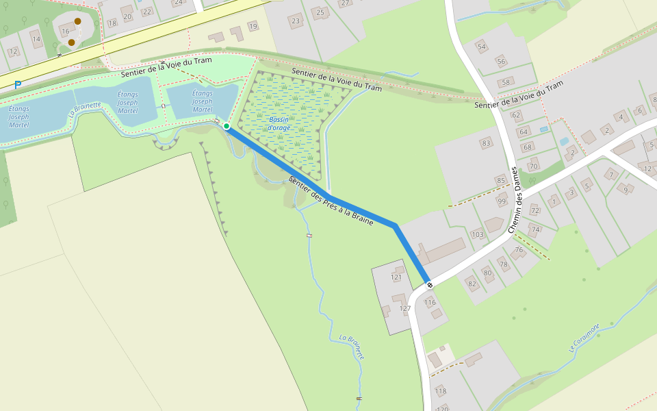 Sentier des Prés à la Braine walking route map in Braine-le-Comte