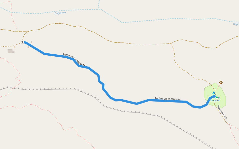 Anderson camp way walking route map in Waterberg