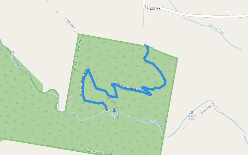 Boorganna Walking Track walking route map in Innes View